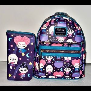 Loungefly Disney Hocus Pocus Chibi All Over Print Mini Backpack & Wallet